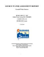 Source water assessment report: ground water sources. Huerfano County: Bear Lake CG 4147