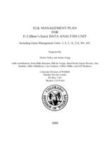 Elk management plan for E-2 (Bear's Ears) data analysis unit including game management units 3, 4, 5, 14, 214, 301, 441