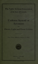 Uniform system of accounts for electric light and power utilities