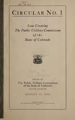 Law creating the Public Utilities Commission of the state of Colorado