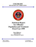 Statistical report sex offender population and treatment fiscal year 1999