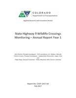 State Highway 9 wildlife crossings monitoring, annual report year 1