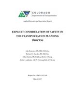 Explicit consideration of safety in the transportation planning process