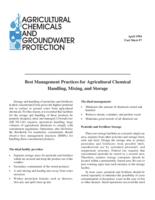 Best management practices for agricultural chemical handling, mixing, and storage