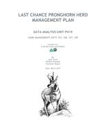 Last Chance pronghorn herd management plan data analysis unit PH-19, game management units 103, 106, 107, 109