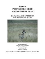 Kiowa pronghorn herd management plan data analysis unit PH-35, game management units 104 & 105