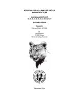 Mountain lion data analysis unit L-6 management plan, game management units 15, 25, 26, 34, 35, 36, 43, 44, 45, 47, 444, 471 northwest region : prepared for Colorado Division of Wildlife