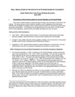 Well regulation in the South Platte River basin of Colorado : South Platte River Task Force briefing document