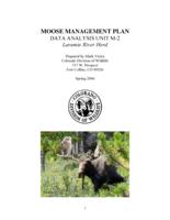 Moose management plan, data analysis unit M-2, Laramie River herd