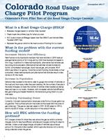 Colorado Road Usage Charge Pilot Program : Colorado's first pilot test of the road usage charge concept