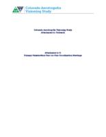 Colorado aerotropolis visioning study. Outreach-Attachment A3, Primary Stakeholders One-on-one Coordination Meetings