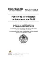 Folleto de información de balota estatal 2019