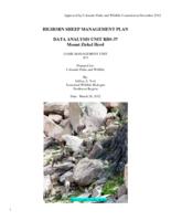 Bighorn sheep management plan, data analysis unit RBS-37 Mount Zirkel herd game management unit S73