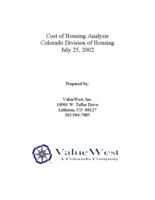 Cost of housing analysis