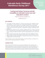 The Colorado early childhood workforce survey 2017. Research to Practice Brief 4: Coming and Going - Turnover and Job Instability in Colorado's Early Care and Education Centers