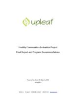 Healthy communities evaluation project : final report and program recommendations / Evaluation Report