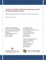 A study of accredited certification organizations under the National Organic Program