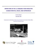 Inspectors in the U.S. organic food industry : characteristics, roles, and experiences summary report