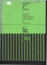 The direct costs of growth : a comparison of changes in local government expenditures in growth and non-growth countries in Colorado