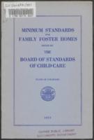 Minimum standards and rules and regulations governing family foster homes