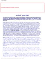 Landlord - tenant rights