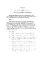Executive order. [series D] 001 99 Executive Department Code of Ethics