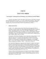 Executive order. [series D] D 003 03 Concerning the Continuing Threat of Flooding in Areas Affected by the 2002 Wildfires