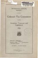 Annual report of the Colorado Tax Commission to the Governor, Treasurer, and Legislature. 1926