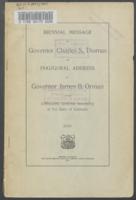 Biennial message of Governor Charles S. Thomas and Inaugural address of Governor James B. Orman to the thirteenth General Assembly of the State of Colorado, 1901