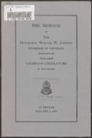 The message of the Honorable Walter W. Johnson, Governor of Colorado : delivered to the thirty-eighth Colorado Legislature in Joint Session at Denver January 4, 1951