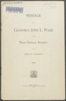 Message of Governor John L. Routt to the ninth General Assembly of the State of Colorado, 1893