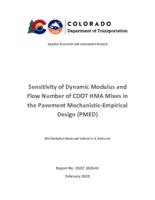 Sensitivity of dynamic modulus and flow number of CDOT HMA mixes in the pavement mechanistic-empirical design (PMED)