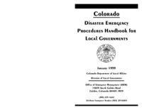 Disaster emergency procedures handbook for Colorado local governments