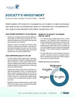 Analysis of the economic impact and return on investment of education. The economic value of Morgan Community College. Society's Investment