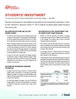 Analysis of the economic impact and return on investment of education. The economic value of Colorado Northwestern Community College. Students' Investment