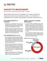 Analysis of the economic impact and return on investment of education. The economic value of Pikes Peak Community College. Society's Investment