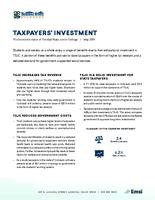 Analysis of the economic impact and return on investment of education. The economic value of Trinidad State Junior College. Taxpayers' Investment