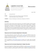Resources pertaining to K-12 education in response to COVID-19