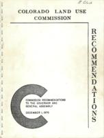 Commission recommendations to the Governor and General Assembly