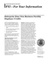 Enterprise zone new business facility employee credits