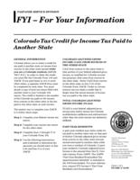 Colorado tax credit for income tax paid to another state