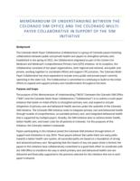 Colorado SIM operational plan award year 4 update. Appendix D3: Memorandum of Understanding Between the Colorado SIM Office and the Colorado Multi-Payer Collaborative in Support of the SIM Initiative