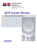 2019 sunset review, Colorado Coal Mine Board of Examiners