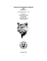 Mountain lion management guidelines for lion DAU L-1 game management units 1, 2, 201 : prepared for Colorado Division of Wildlife northeast region