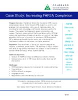 Case study, Colorado Opportunity Scholarship Initiative. Increasing FAFSA Completion