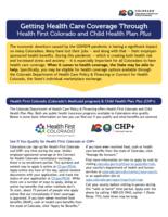 Getting health care coverage through Health First Colorado and Child Health Plan Plus