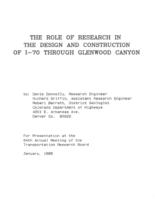 The role of research in the design and construction of I-70 through Glenwood Canyon