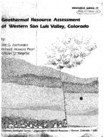 Geothermal resource assessment of western San Luis Valley, Colorado