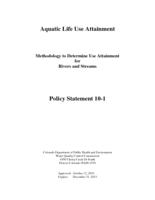 Aquatic life use attainment : methodology to determine use attainment for rivers and streams