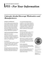 Colorado alcohol beverage wholesalers and manufacturers